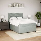 vidaXL Krevet s oprugama i madracem svjetlosivi 160x200 cm baršunasti | shoptok.hr