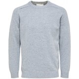 Selected Wool Jumper New Coban - Medium Grey Melange Siva Cijene