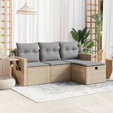Maison Chic Seti vrtnega pohištva - Vrtna garnitura - Vrtni pohištvo set 4-delna z blazinami bež poli ratan, (21811169) | Shoptok.si
