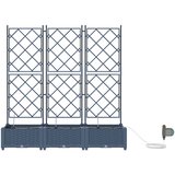  Vrtna saksija 3 pcs Sivi 120 x 40 x 126 cm Plastika | Eponuda.com