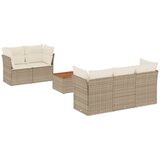  6-dijelni set vrtnih sofa s jastucima bež od poliratana | shoptok.hr