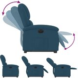  Električni naslonjač na podizanje plavi baršunasti | shoptok.hr