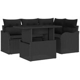  Sjedeća garnitura za vrt 5 kom. Crna Poli Ratan 177,5 x 122,5 x 85 cm | Shoptok.si