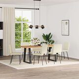  jedilni stoli 6 kosov krem žamet, (21828499) | Shoptok.si