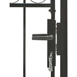  Vrata za ogradu s lučnim vrhom čelična 100 x 150 cm crna | shoptok.hr