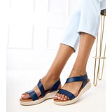 Gemre Navy blue wedge sandals Verkado | Shoptok.si