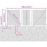 vidaXL varjena žična ograja z 7 klinastimi stebri 1,4x10 m pocinkano jeklo | Shoptok.si