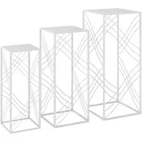 Set od 3 stalka za biljke visine 50/60/70 cm metalni stalci za biljke koji se mogu slagati bijeli