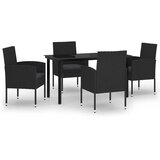  5-dijelni vrtni blagovaonski set crni Crna Dužina stola 140 cm | shoptok.hr
