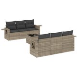 Maison Chic Seti vrtnega pohištva - Vrtna garnitura - Vrtni pohištvo set 7-delna z blazinami siv poli ratan, (21802225) | Shoptok.si