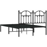 vidaXL Kovinski posteljni okvir z vzglavjem črn 120x190 cm | Shoptok.si