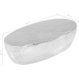  Stolić za kavu od čekićanog aluminija srebrni 100 x 50 x 28 cm | shoptok.hr