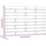  Zidno uzglavlje sivo 81x3x63 cm od masivne borovine | shoptok.hr