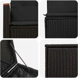  Set sofe 5 kom. Crna Poli Rattan i čelik | shoptok.hr
