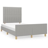 The Living Store Posteljni okvir z vzglavjem svetlo siv 120x200 cm blago - Posteljni Okvir Z Vzglavjem, (21530674) | Shoptok.si
