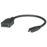 Value HDMI priključni kabel HDMI A utičnica, HDMI Micro D utikač 0.15 m crna 11.99.5584 sa zaštitom HDMI kabel Cijene