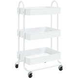 vidaXL Kolica s 3 razine bijela 43 x 34 x 79 cm čelična | shoptok.hr