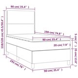  Krevet box spring s madracem LED bijeli 90x190 cm umjetna koža | shoptok.hr