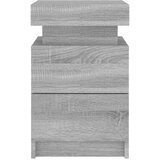  Noćni ormarić s LED svjetlima siva boja hrasta 35x39x55 cm | shoptok.hr