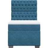 Box spring krevet s madracem plavi 90x200 cm baršunasti | shoptok.hr