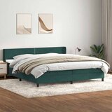  s oprugama s madracima tamno zeleni 180x220 cm baršun | shoptok.hr