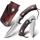  Damask lovački sklopivi nož HARAHU MI-26671 - Tamno Smeđa KP26671 | Shoptok.si