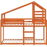Krevet na kat s krovom voštano smeđi 80x200 cm masivna borovina | shoptok.hr