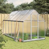 The Living Store Rastlinjak z okvirjem srebrn 334x169x202 cm aluminij - Rastlinjak, (21618279) Cene