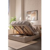 Bonami Selection Bež oblazinjena zakonska postelja s prostorom za shranjevanje z letvenim dnom 160x200 cm Thessa Bold Line – | Shoptok.si