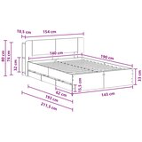  Okvir kreveta s pohranom Dimljeni hrast 135 x 190 cm | shoptok.hr