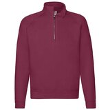 Fruit Of The Loom Burgundy men's sweatshirt Zip Neck Sweat | Shoptok.si