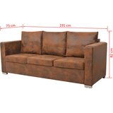  Kauč Trosjed 191x73x82 cm Umjetna Antilop Koža | shoptok.hr