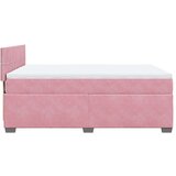 vidaXL Box spring postelja z vzmetnico roza 160x200 cm žamet | Shoptok.si