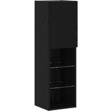 vidaXL 8 komada TV zidne jedinice s LED Crni hrast konstruirano drvo | shoptok.hr