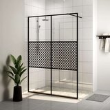 Pregrada za tuširanje s prozirnim staklom ESG 140 x 195 cm crna Cijene