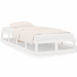  Okvir za krevet bijeli 100 x 200 cm od masivnog drva | Eponuda.com