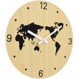  Zidni sat žuto-crni Ø 30 cm od konstruiranog drva | shoptok.hr