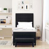 Box Spring krevet s madracem i klupom crni 80x200 cm tkanina | shoptok.hr