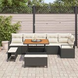  Sjedeća garnitura za vrt 9 kom. Crna Poli ratan 287 x 122 x 85 cm | Shoptok.si
