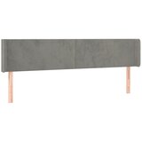  Uzglavlje s ušima svjetlosivo 163x16x78/88 cm baršunasto | Eponuda.com
