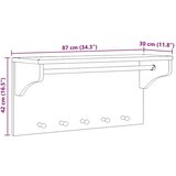 vidaXL Stenski obešalnik za plašče "SANDNES" 87x30x42 cm les borovega | Shoptok.si