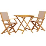  3-dijelni bistro set od tkanine i masivnog drva smeđesivi | shoptok.hr