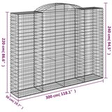  Lučne gabionske košare 12kom 300x50x220/240cm pocinčano željezo | shoptok.hr