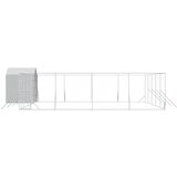 Vanjski kavez za pse s krovom srebrni 10 x 10 x 2,5 m čelični | shoptok.hr