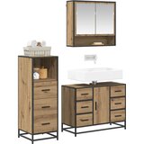  Set namještaja za kupaonicu 3 kom. Umjetnički hrast Smeđa 80 x 33 x 60 cm | shoptok.hr