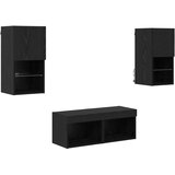 TV zidni ormari Zidne 4 pcs Crni hrast Konstruirano drvo | Eponuda.com