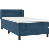 Box spring krevet s madracem tamnoplavi 90x200 cm baršunasti | shoptok.hr