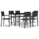  7-dijelni vrtni blagovaonski set crni | shoptok.hr
