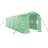  Rastlinjak z jeklenim ogrodjem zelen 16 m² 8x2x2 m | Shoptok.si