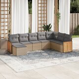  The Living Store Vrtna sedežna garnitura 8-delna z blazinami bež poli ratan - Vrtna Sedežna Garniture, (21468118) | Shoptok.si